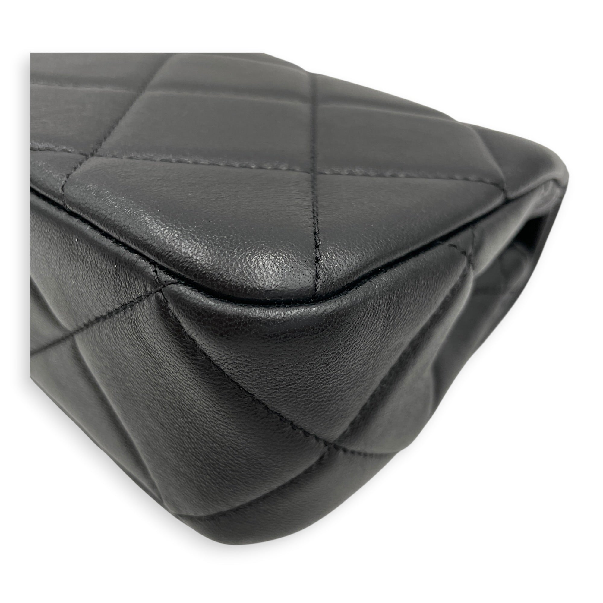Twin Pearls Small Black Crossbody Bag in Calfskin Matte Gold hardware CL2606-22044 8