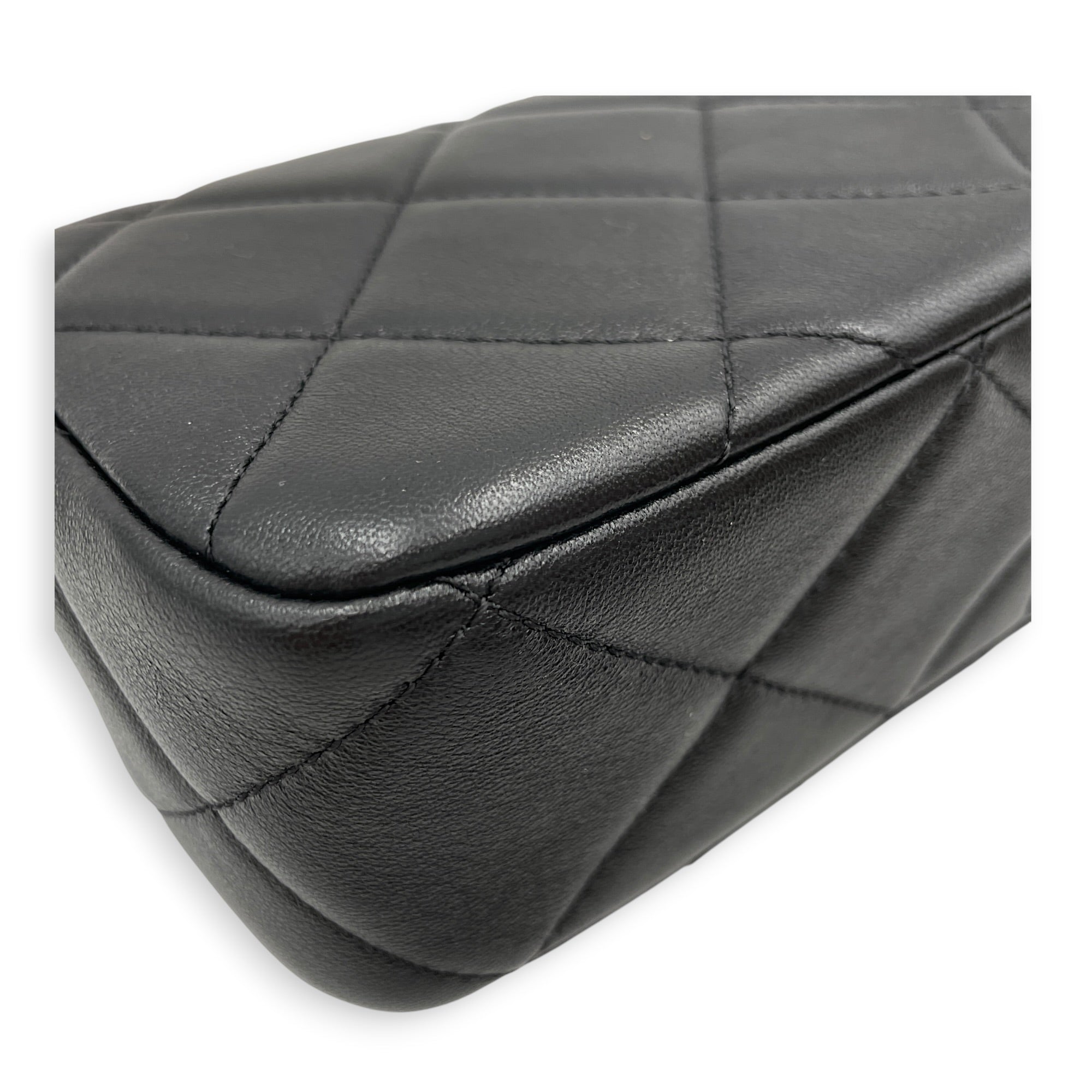 Twin Pearls Small Black Crossbody Bag in Calfskin Matte Gold hardware CL2606-22044 9