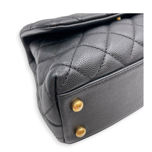 Coco Handle Quilted Black Top Handle Bag Ruthenium-finish Brass hardware CL2606-22046 8