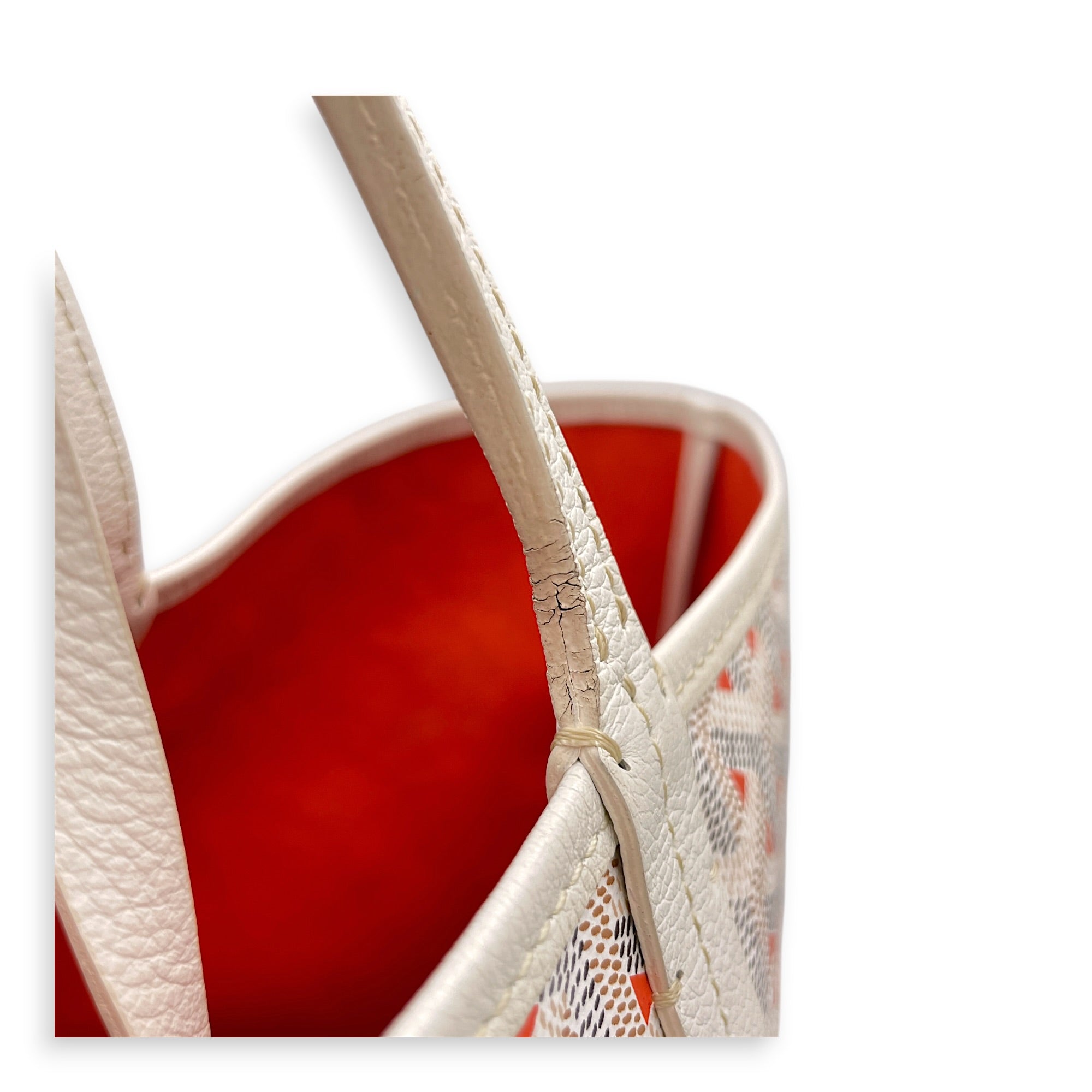 Saint Louis White Tote Bag in Coated Canvas Silver hardware CL2606-22047 9