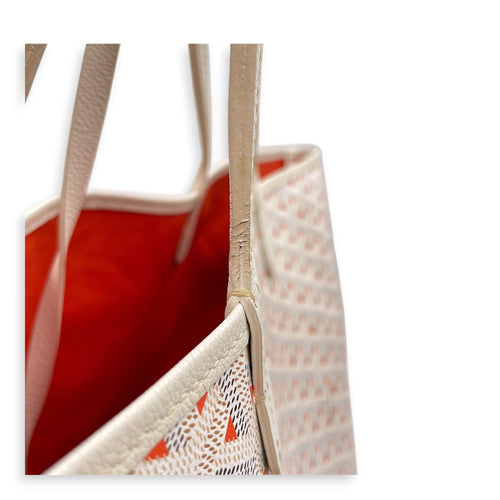 Saint Louis White Tote Bag in Coated Canvas Silver hardware CL2606-22047 14