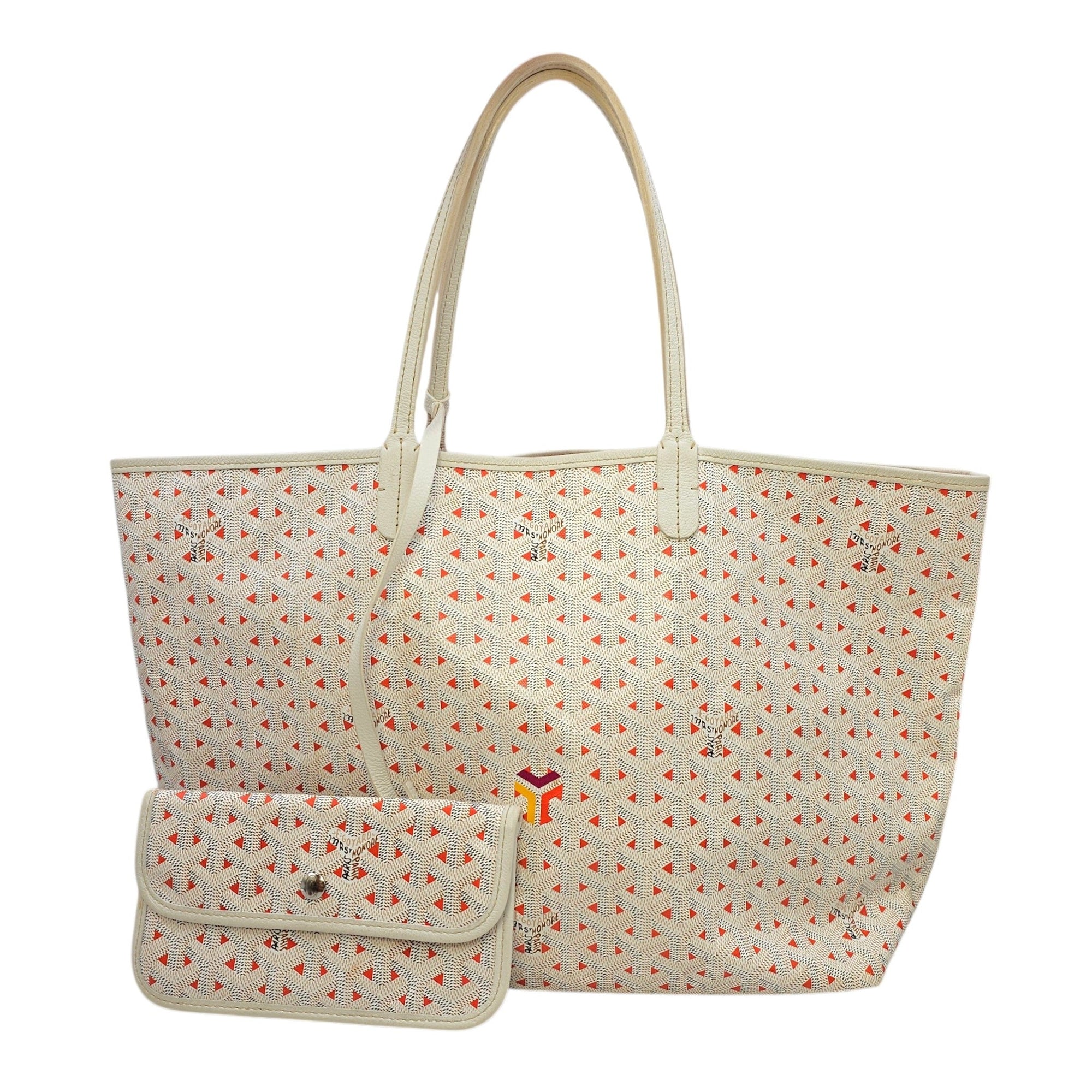 Saint Louis White Tote Bag in Coated Canvas Silver hardware