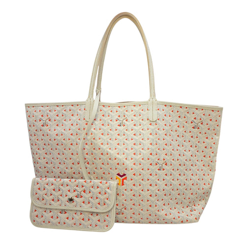 Saint Louis White Tote Bag in Coated Canvas Silver hardware