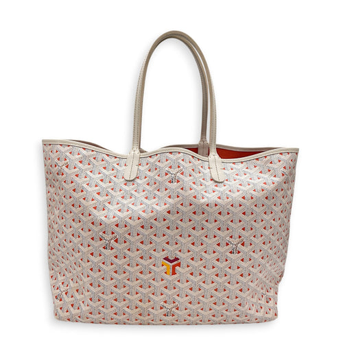 Saint Louis White Tote Bag in Coated Canvas Silver hardware CL2606-22047 1