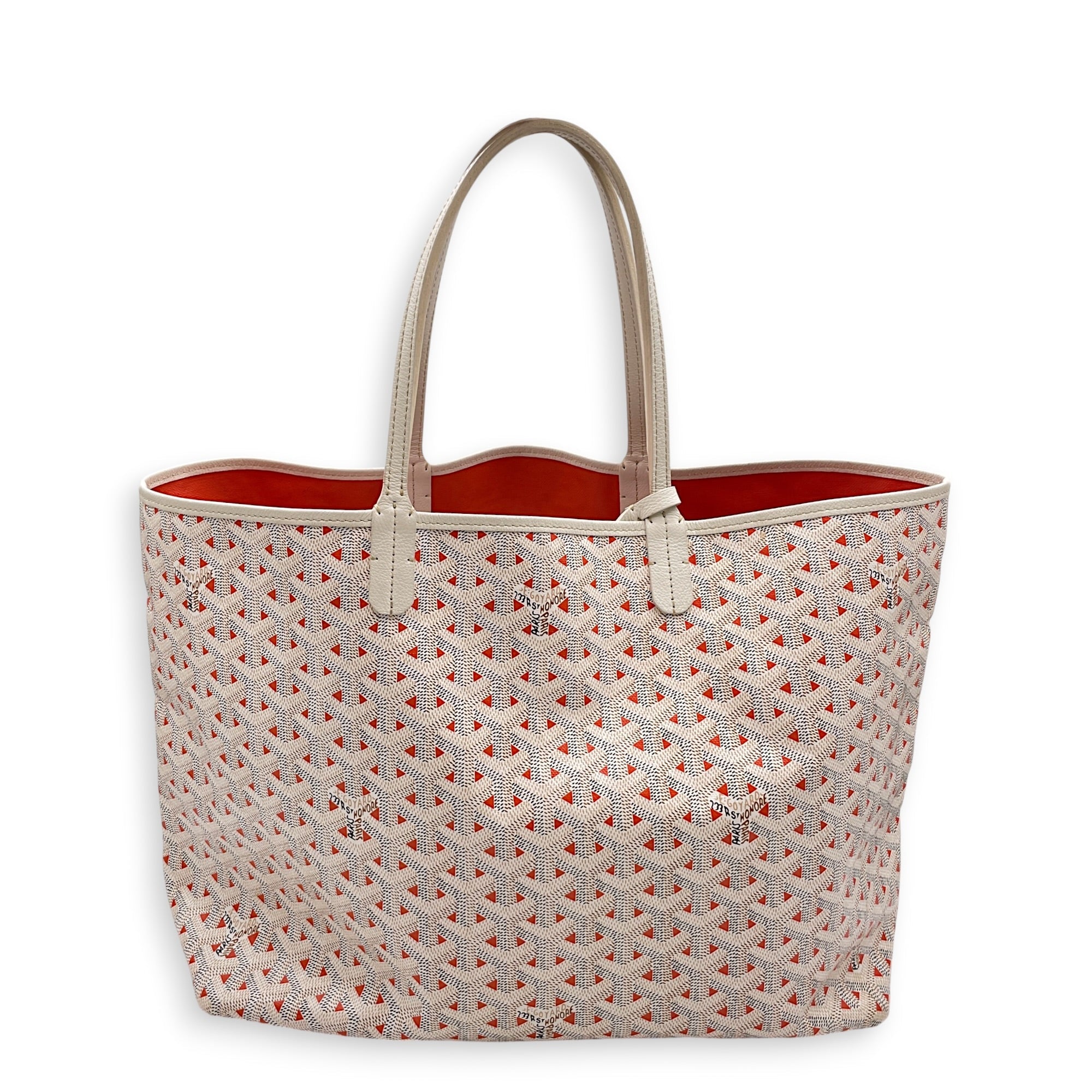 Saint Louis White Tote Bag in Coated Canvas Silver hardware CL2606-22047 2