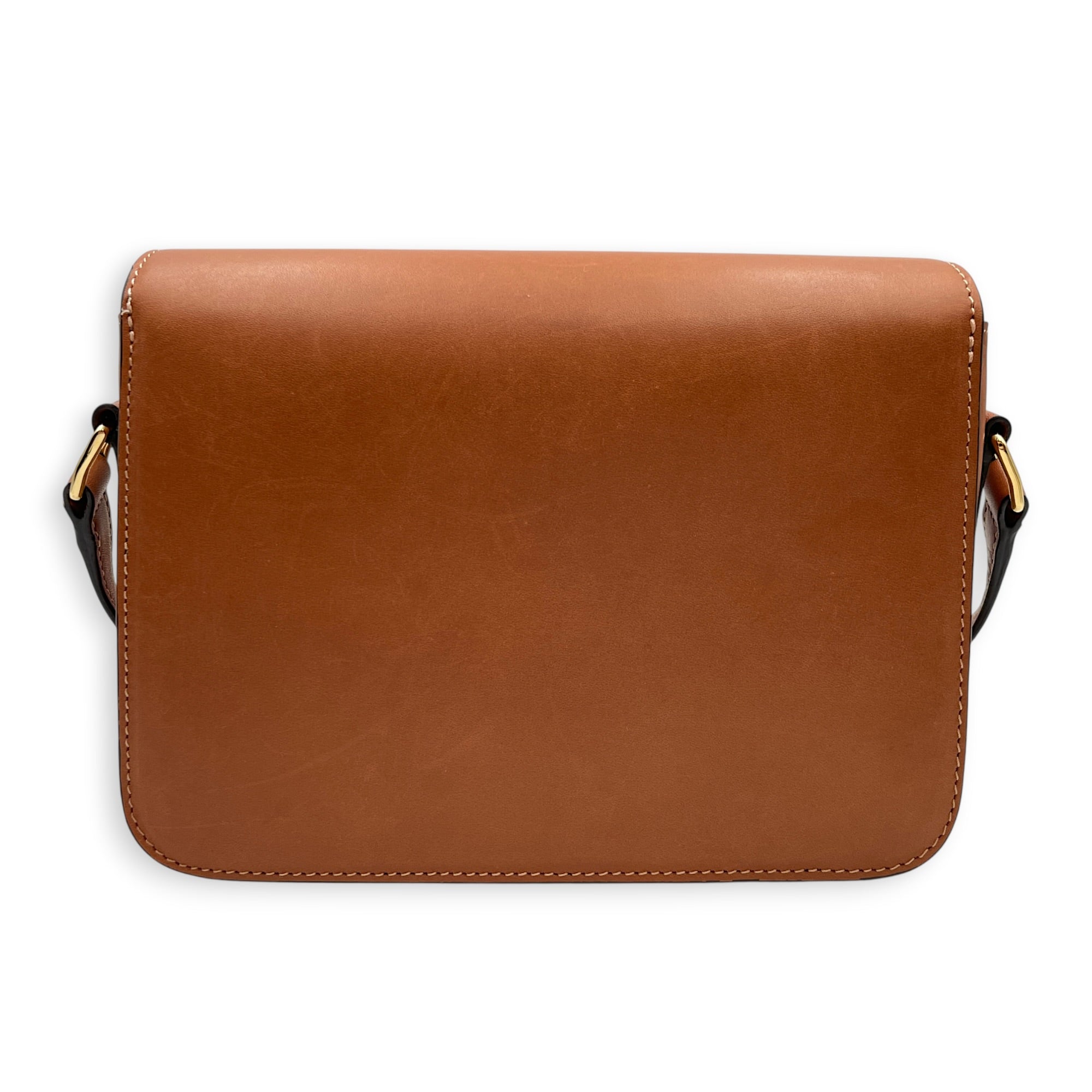 Triomphe Teen Tan Crossbody Bag in Calfskin Gold hardware CL2606-22053 2