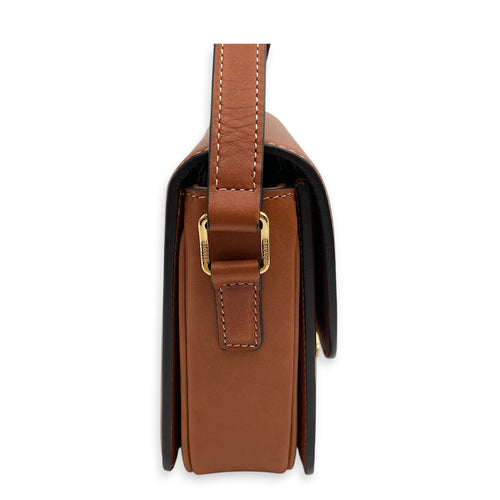 Triomphe Teen Tan Crossbody Bag in Calfskin Gold hardware CL2606-22053 5