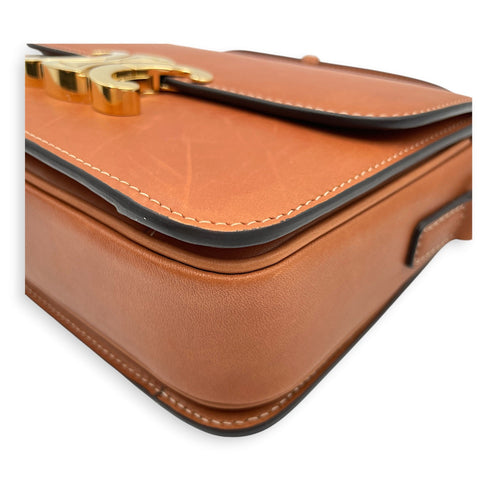 Triomphe Teen Tan Crossbody Bag in Calfskin Gold hardware CL2606-22053 7