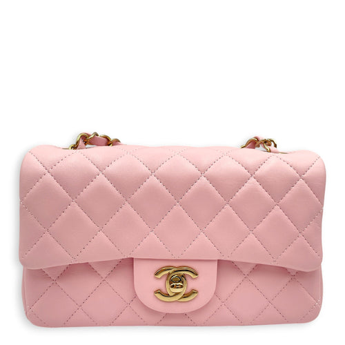 Rectangular Mini Sakura Pink Crossbody Bag in Lambskin Gold hardware CL2606-22061 1