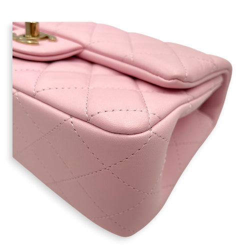 Rectangular Mini Sakura Pink Crossbody Bag in Lambskin Gold hardware CL2606-22061 10