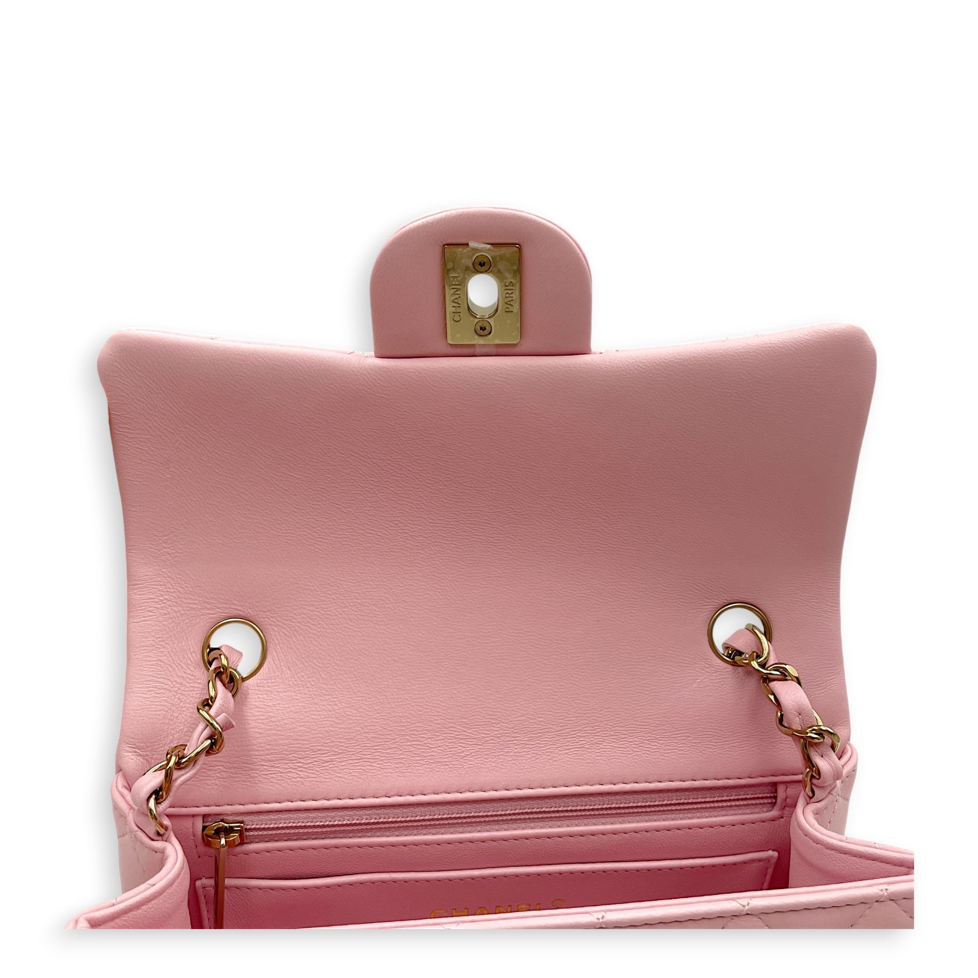 Rectangular Mini Sakura Pink Crossbody Bag in Lambskin Gold hardware CL2606-22061 12