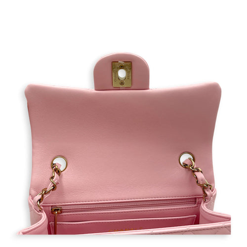 Rectangular Mini Sakura Pink Crossbody Bag in Lambskin Gold hardware CL2606-22061 12