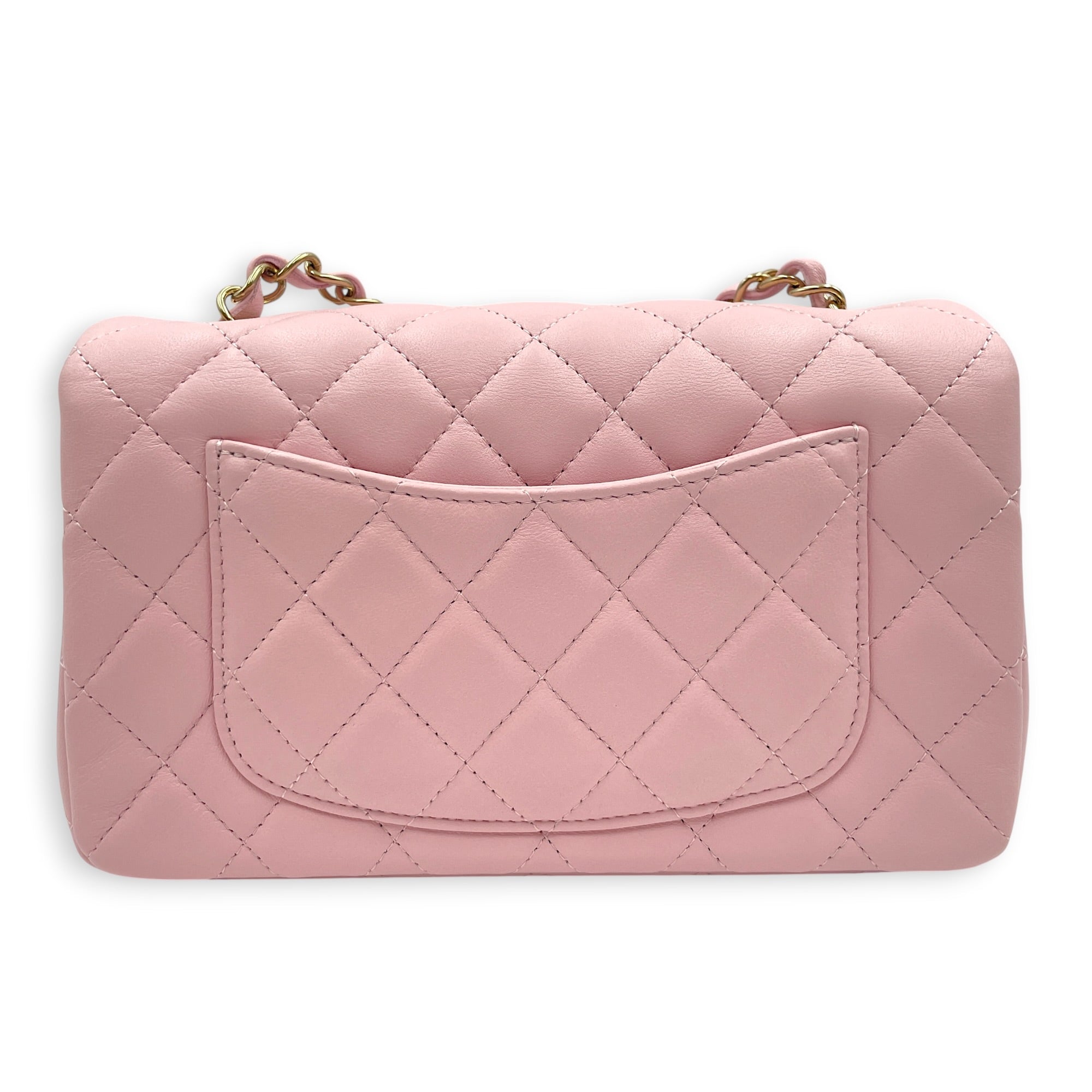 Rectangular Mini Sakura Pink Crossbody Bag in Lambskin Gold hardware CL2606-22061 2
