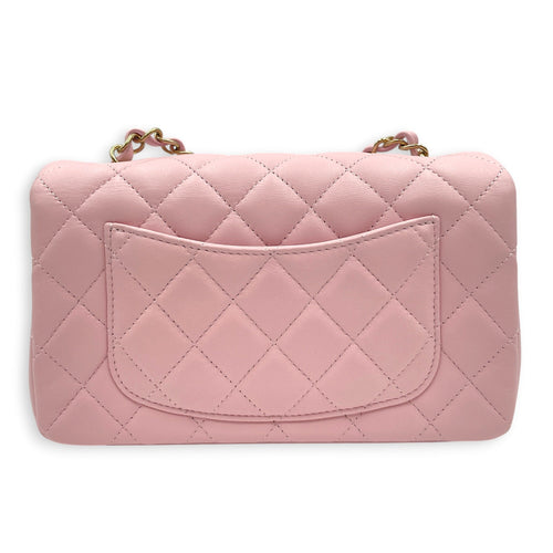 Rectangular Mini Sakura Pink Crossbody Bag in Lambskin Gold hardware CL2606-22061 2