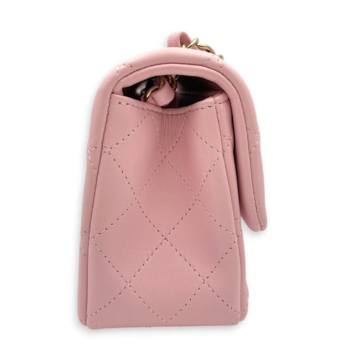 Rectangular Mini Sakura Pink Crossbody Bag in Lambskin Gold hardware CL2606-22061 3