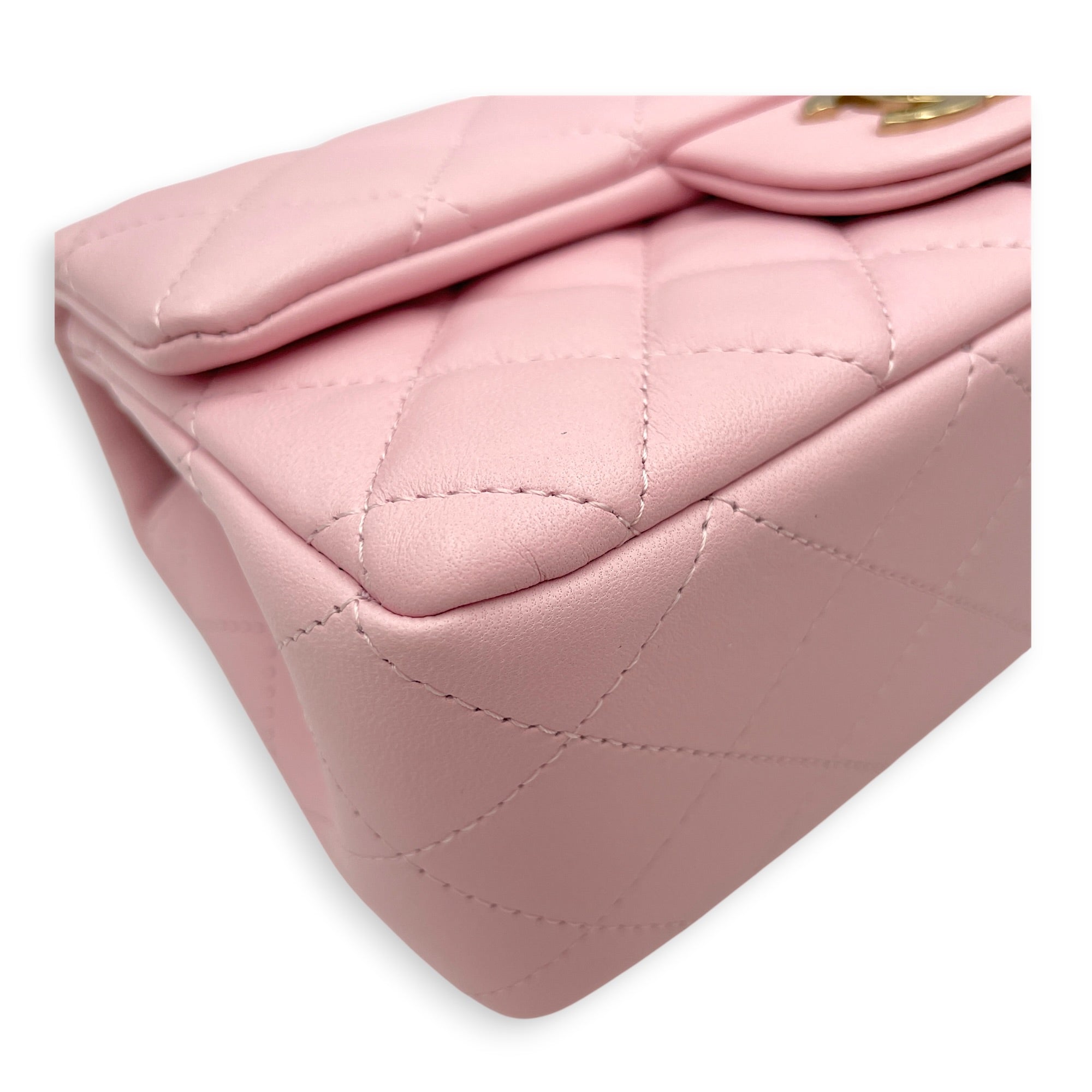 Rectangular Mini Sakura Pink Crossbody Bag in Lambskin Gold hardware CL2606-22061 4