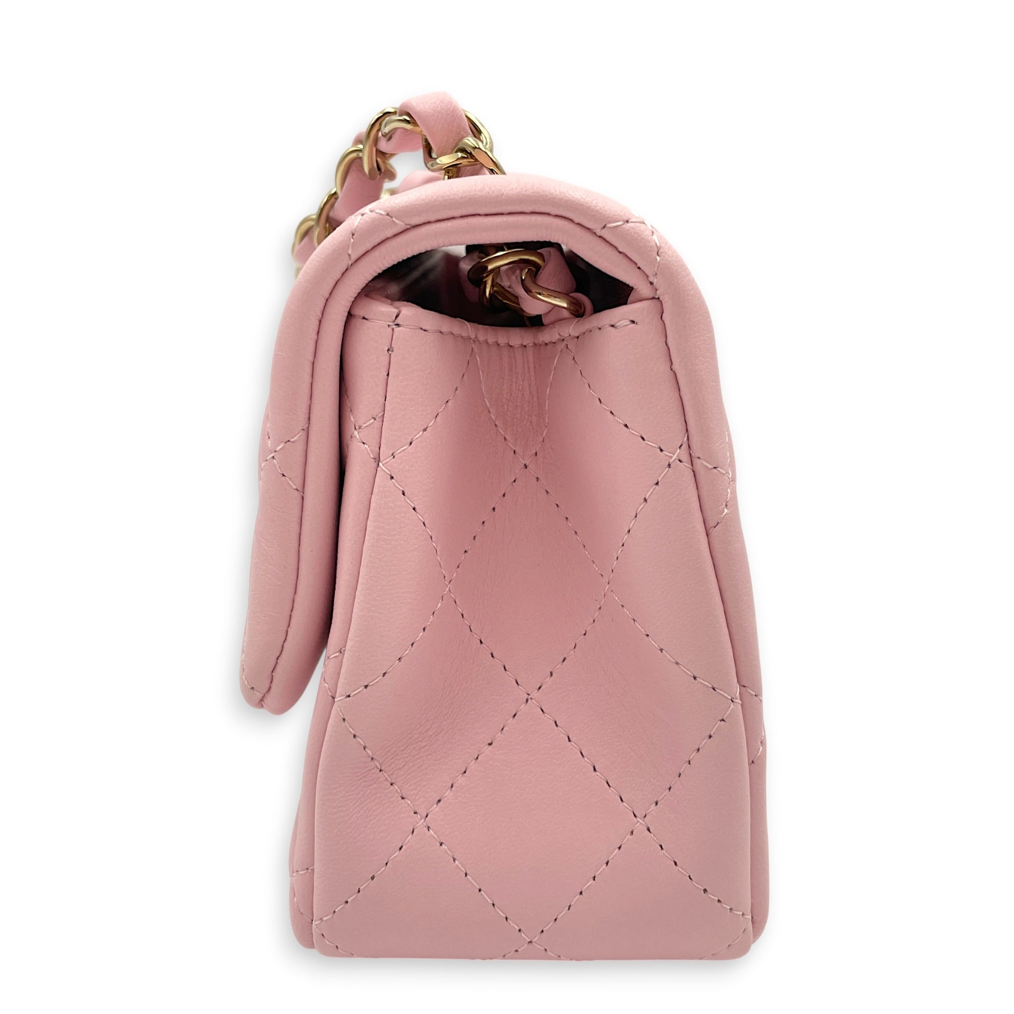 Rectangular Mini Sakura Pink Crossbody Bag in Lambskin Gold hardware CL2606-22061 7