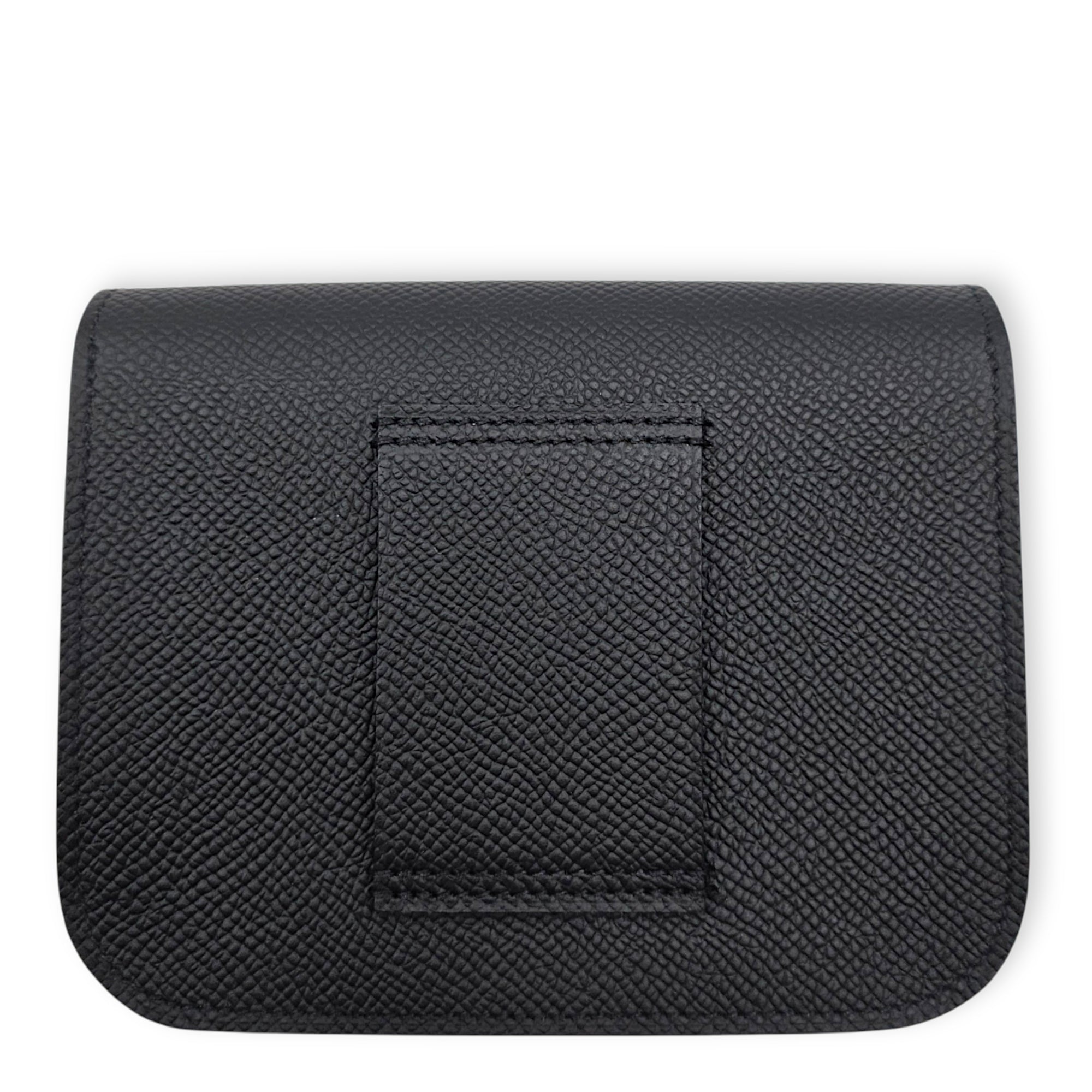 Constance Slim Black Wallet in Epsom Gold hardware CL2606-22063 2