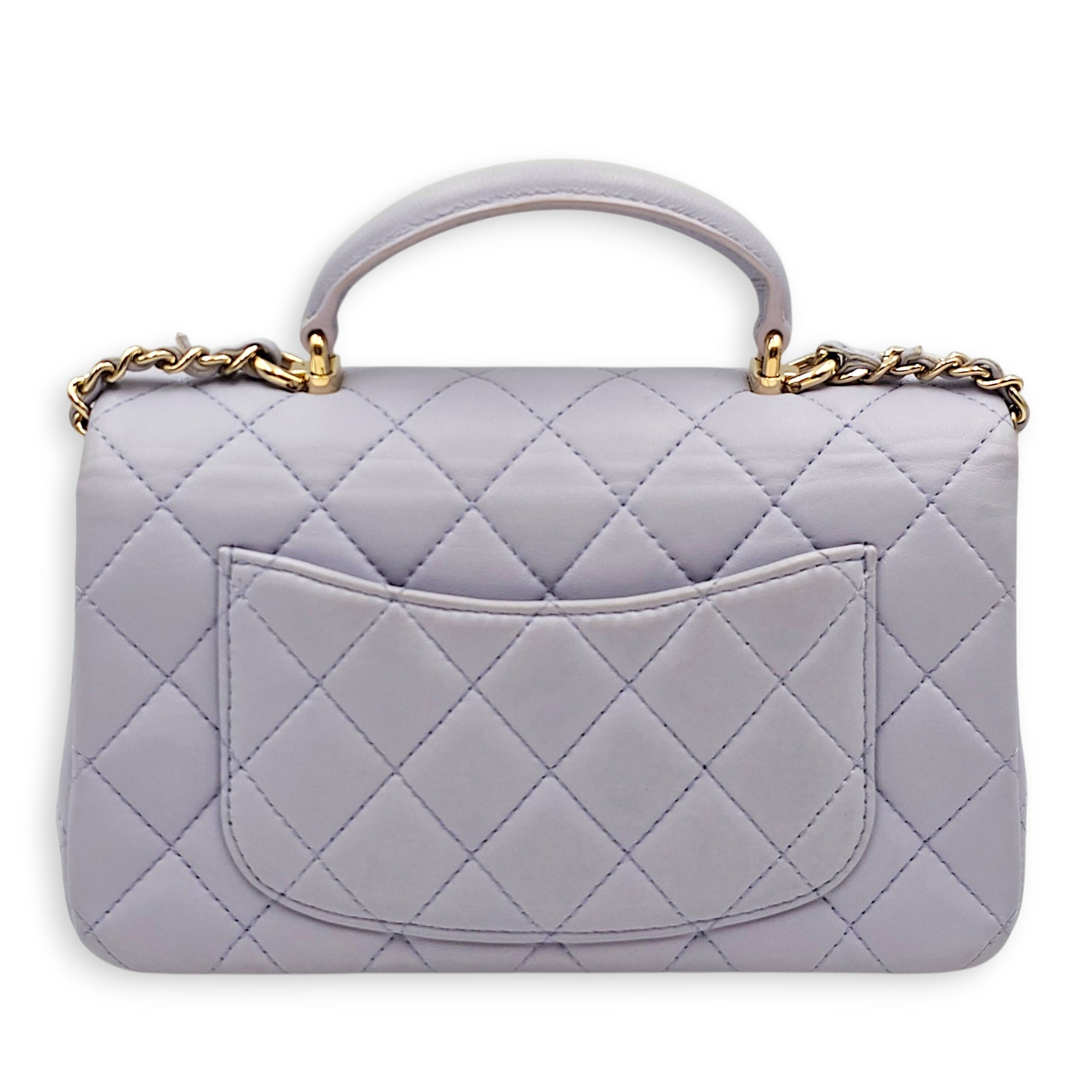 Mini Lilac Top Handle Bag in Lambskin Gold hardware CL2606-22065 2