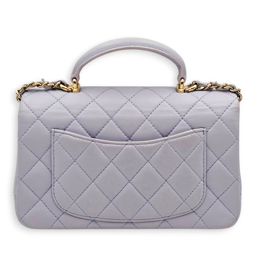 Mini Lilac Top Handle Bag in Lambskin Gold hardware CL2606-22065 2