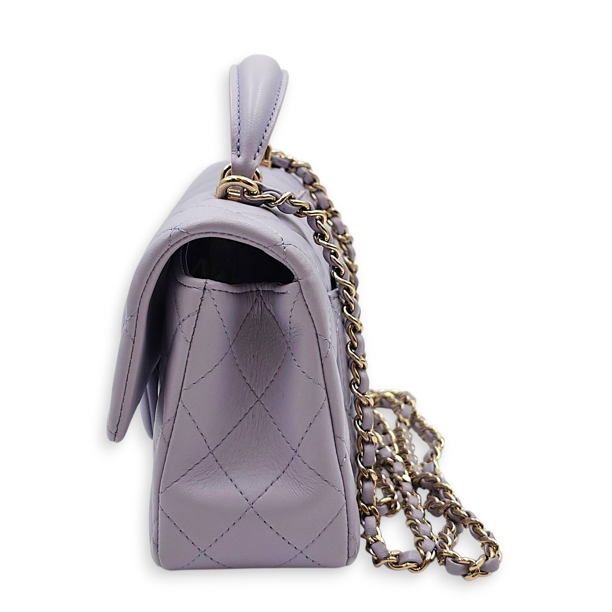 Mini Lilac Top Handle Bag in Lambskin Gold hardware CL2606-22065 3