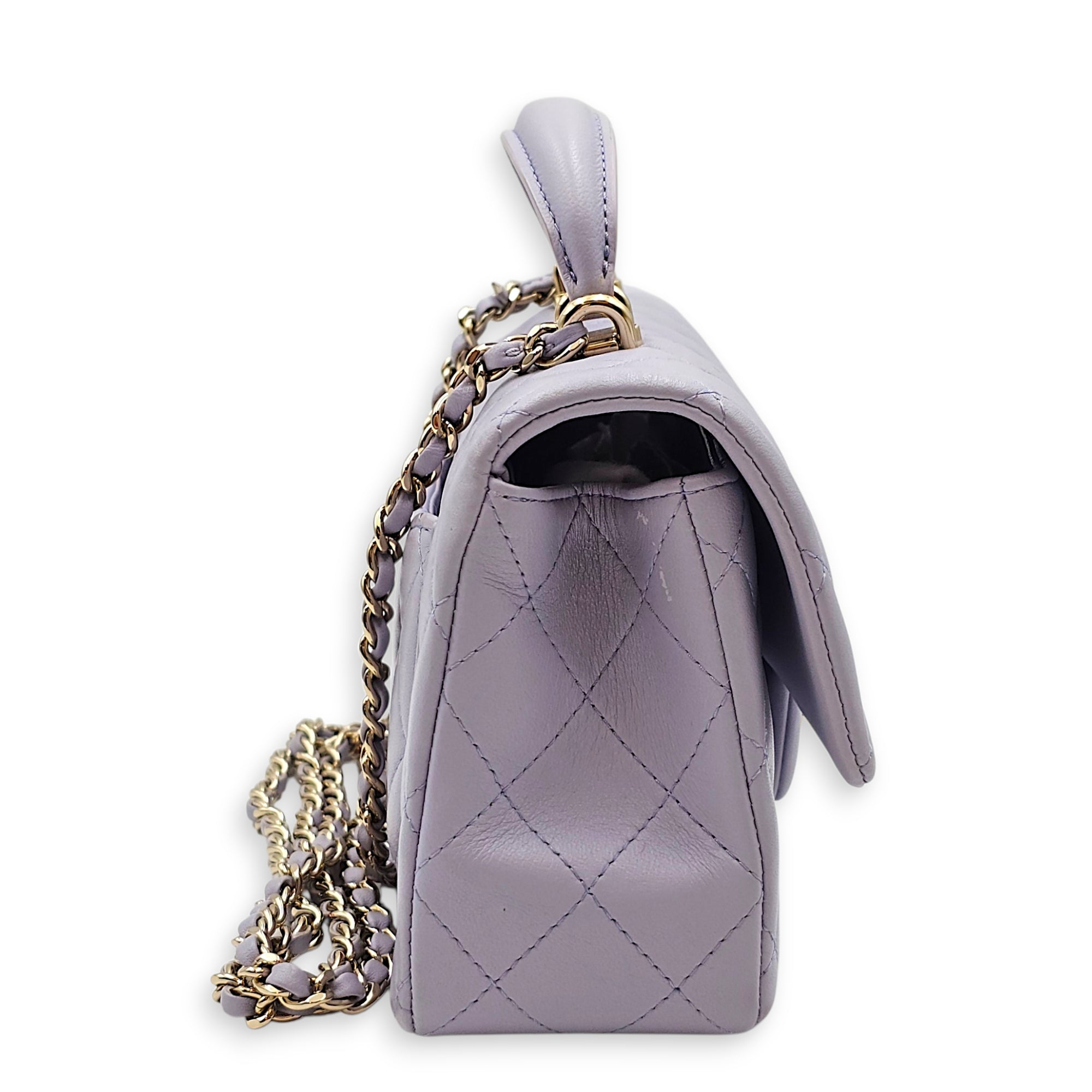 Mini Lilac Top Handle Bag in Lambskin Gold hardware CL2606-22065 4