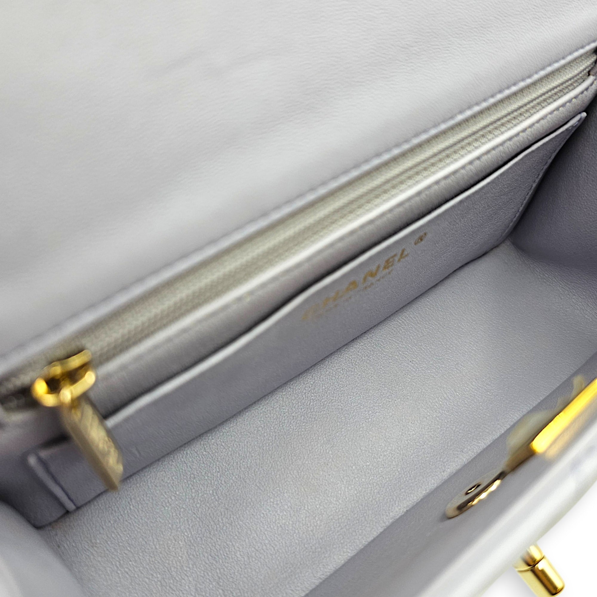 Mini Lilac Top Handle Bag in Lambskin Gold hardware CL2606-22065 6