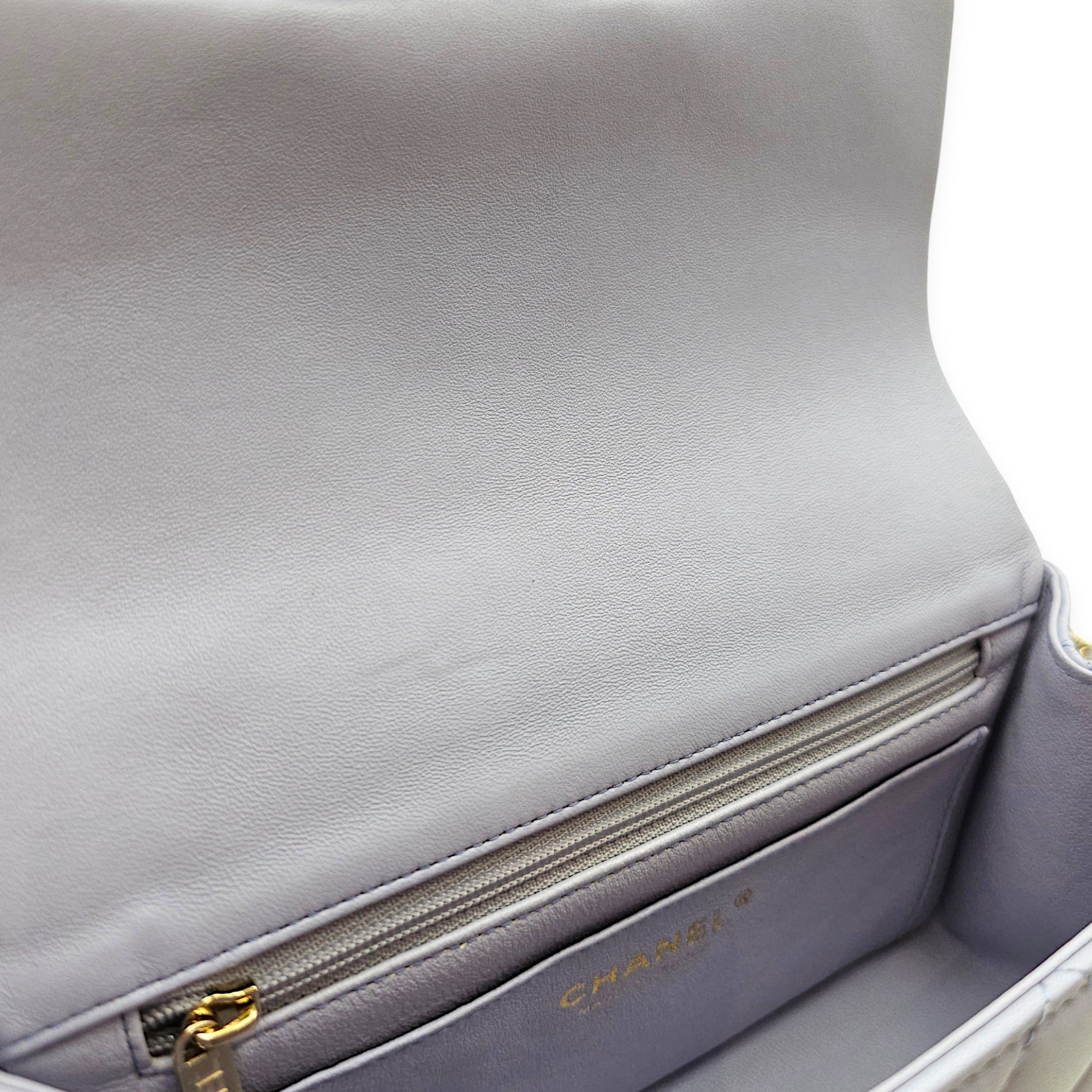 Mini Lilac Top Handle Bag in Lambskin Gold hardware CL2606-22065 7