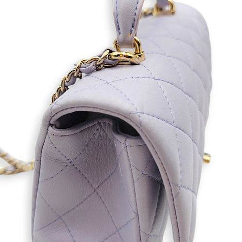 Mini Lilac Top Handle Bag in Lambskin Gold hardware CL2606-22065 8