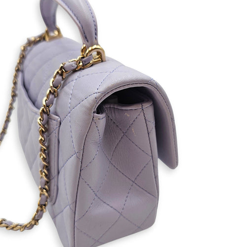 Mini Lilac Top Handle Bag in Lambskin Gold hardware CL2606-22065 9