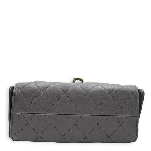 C25 Mini Grey Shoulder Bag in Caviar Leather Gold hardware CL2606-22066 5