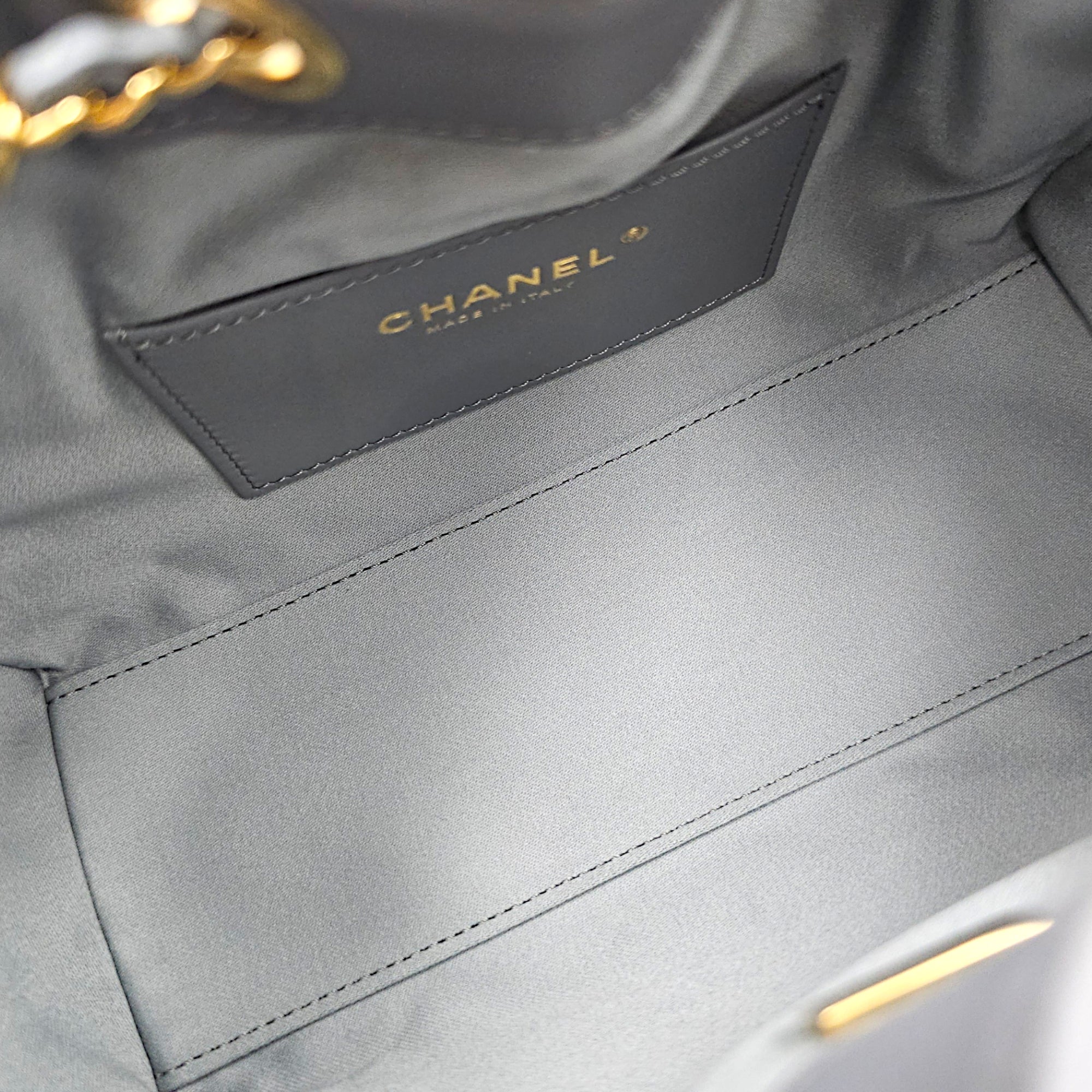 C25 Mini Grey Shoulder Bag in Caviar Leather Gold hardware CL2606-22066 6
