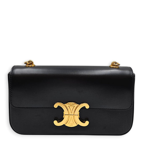 Triomphe Black Shoulder Bag in Box Calfskin Gold hardware CL2606-22067 1