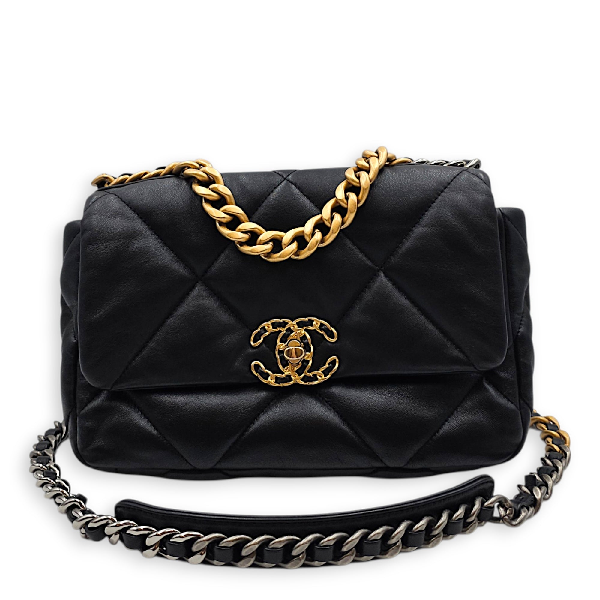 C19 Small Black Crossbody Bag in Goatskin leather Tri-Tone hardware CL2606-22069 11