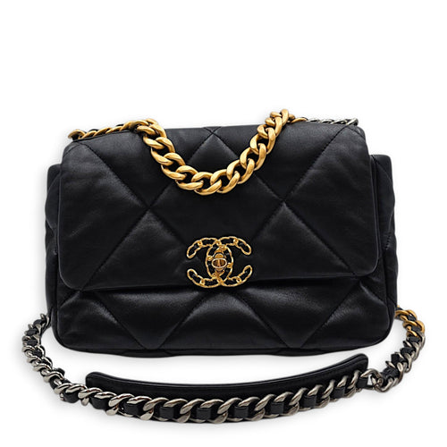 C19 Small Black Crossbody Bag in Goatskin leather Tri-Tone hardware CL2606-22069 11
