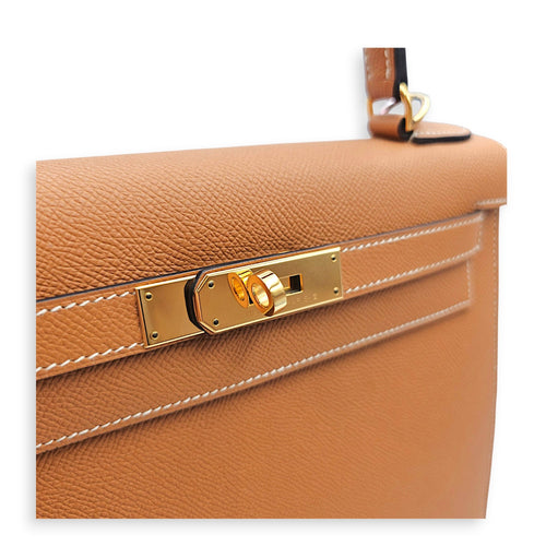 Sellier Kelly 28 Toffee in Epsom Gold hardware CL2606-22072 11