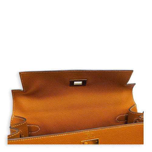 Sellier Kelly 28 Toffee in Epsom Gold hardware CL2606-22072 12