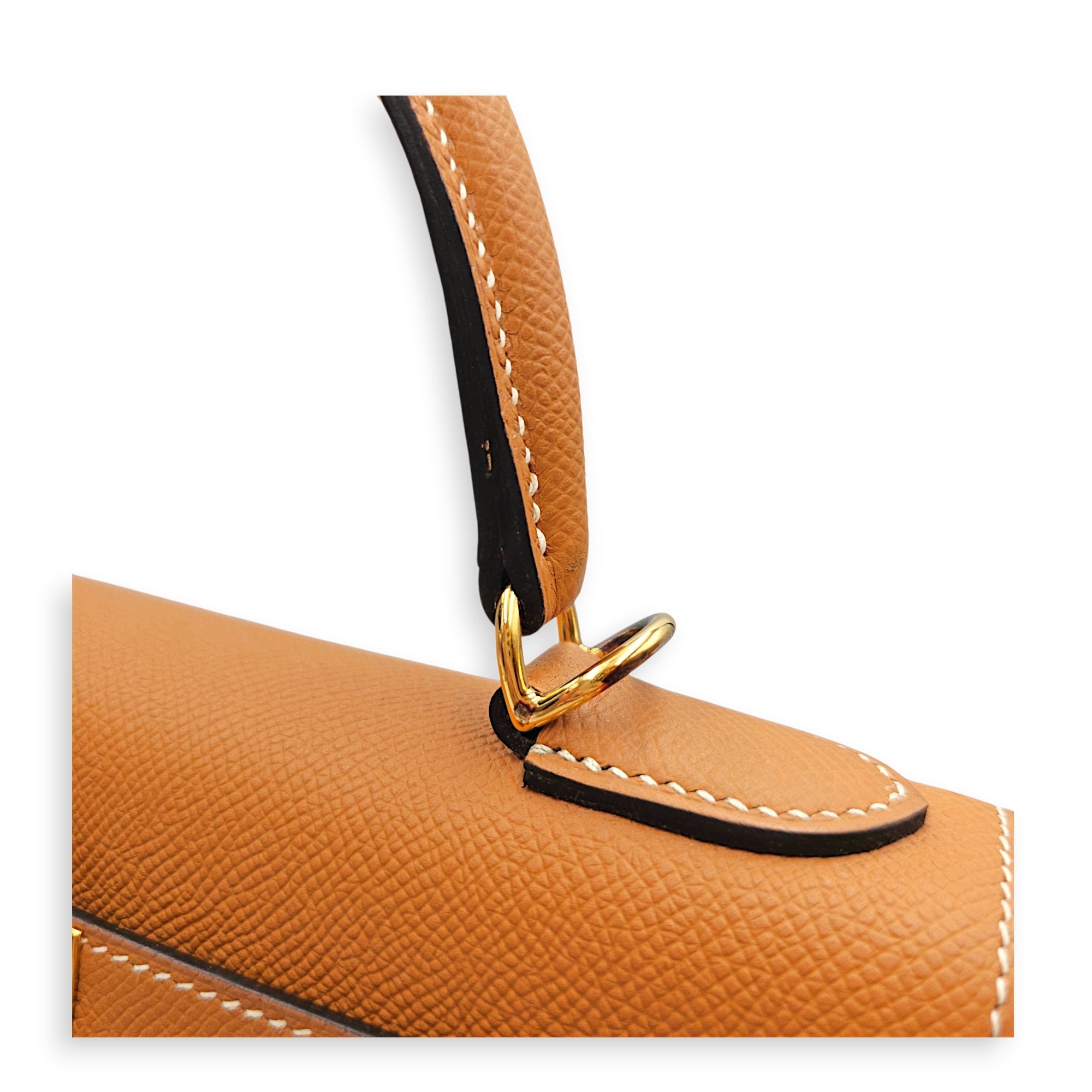 Sellier Kelly 28 Toffee in Epsom Gold hardware CL2606-22072 16