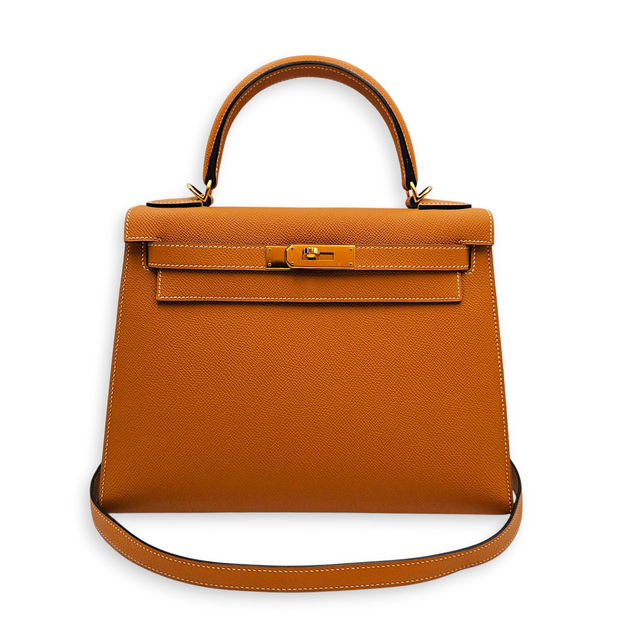 Sellier Kelly 28 Toffee in Epsom Gold hardware CL2606-22072 18