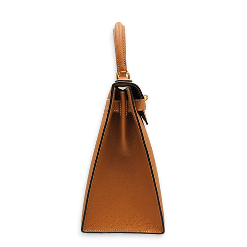 Sellier Kelly 28 Toffee in Epsom Gold hardware CL2606-22072 4