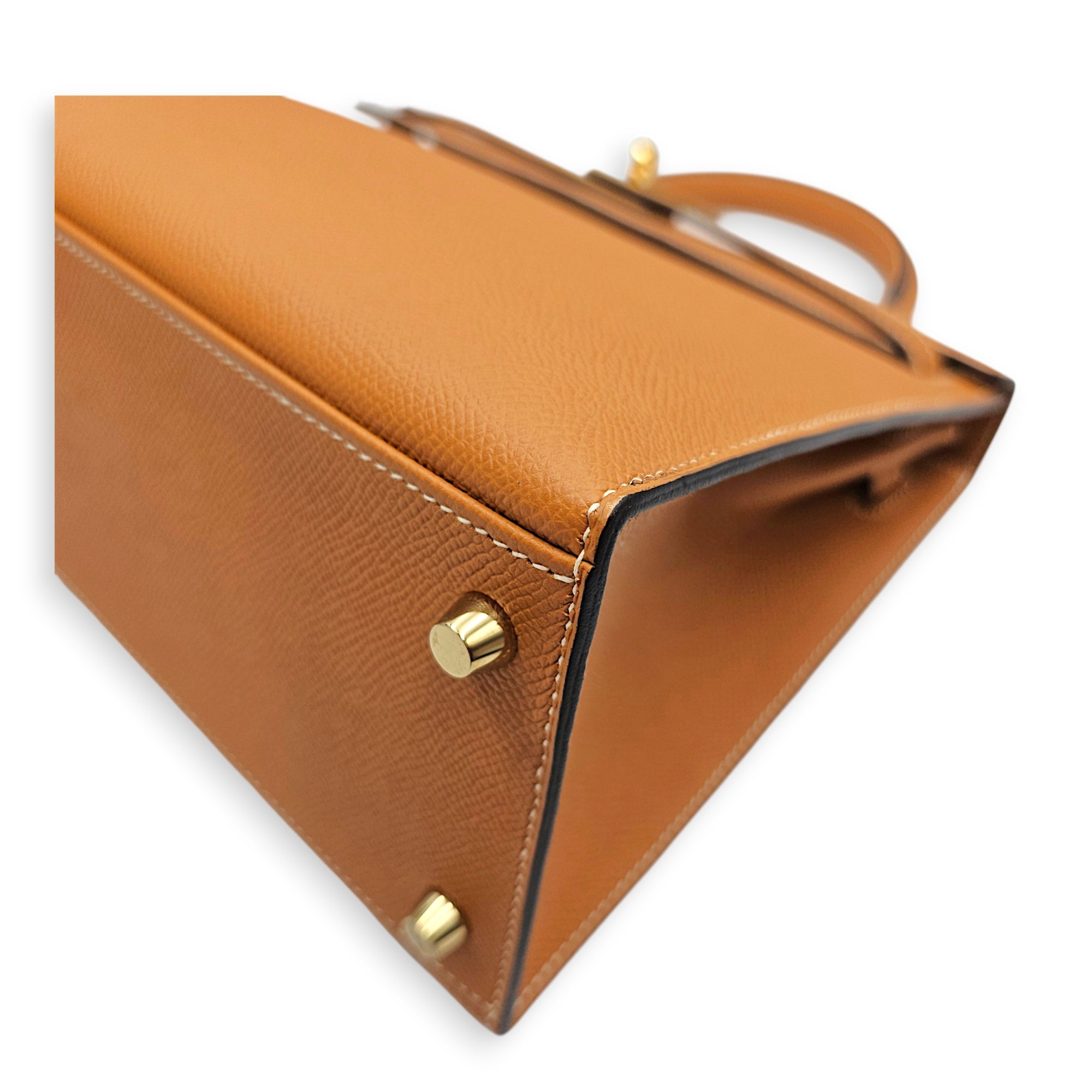 Sellier Kelly 28 Toffee in Epsom Gold hardware CL2606-22072 7
