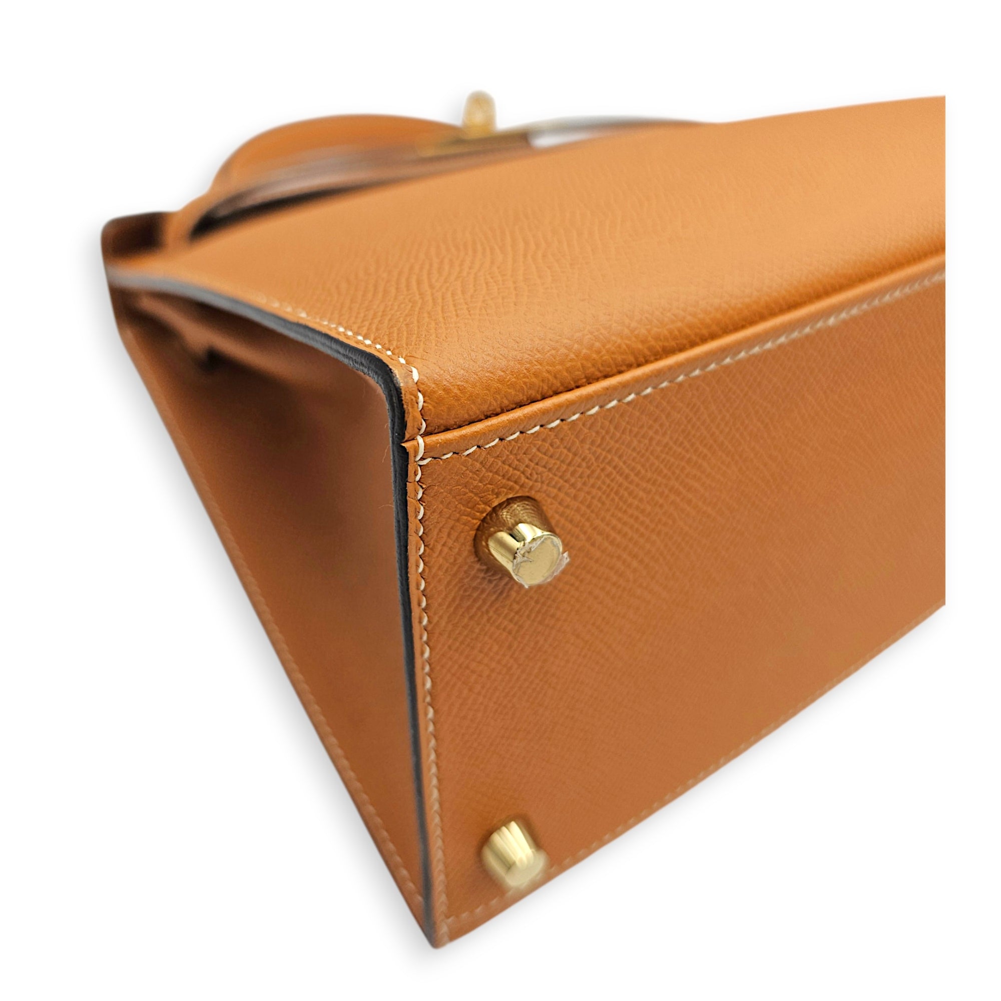 Sellier Kelly 28 Toffee in Epsom Gold hardware CL2606-22072 8