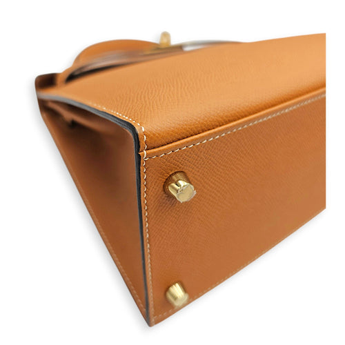 Sellier Kelly 28 Toffee in Epsom Gold hardware CL2606-22072 8