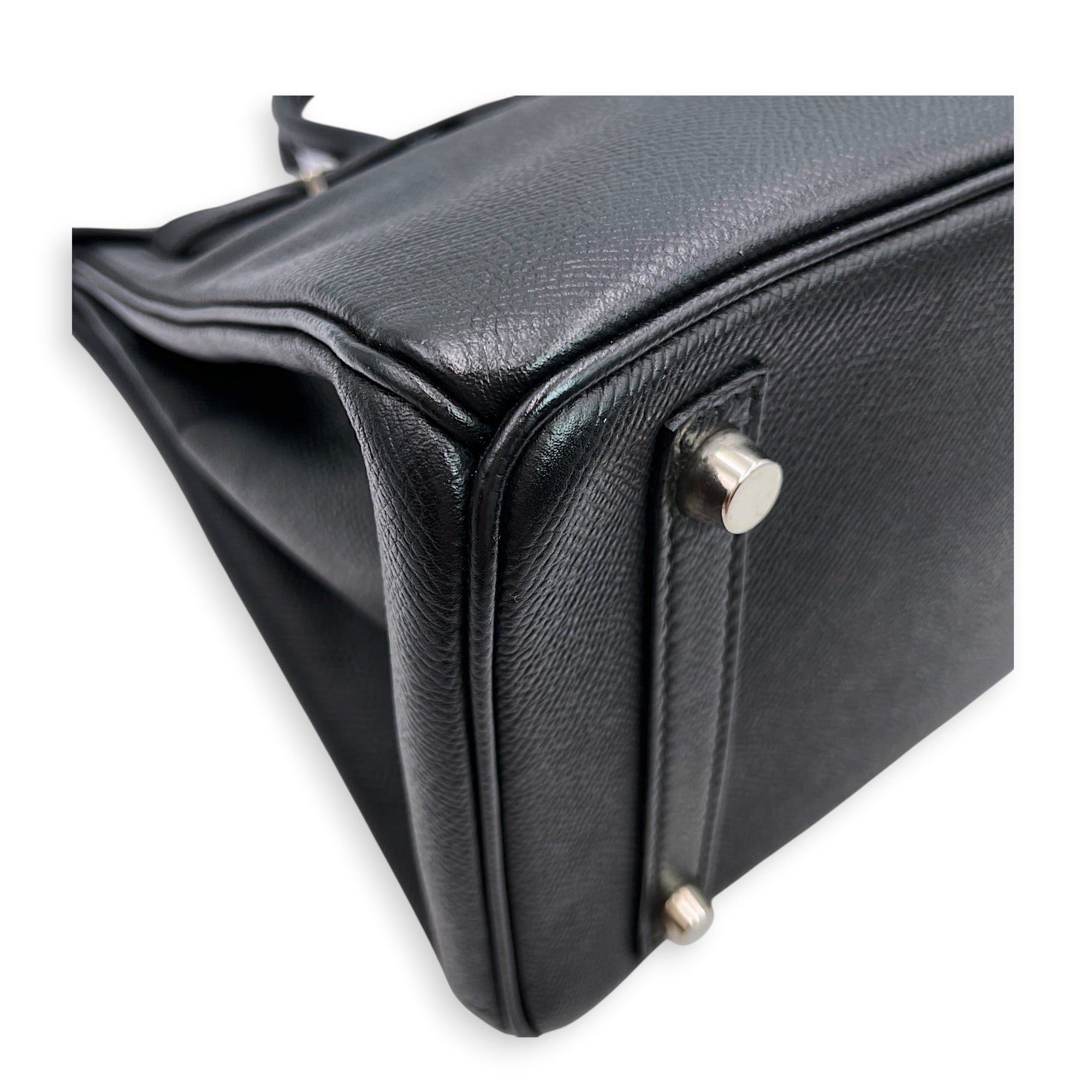 Birkin 30 Black in Epsom Palladium hardware CL2606-22076 5