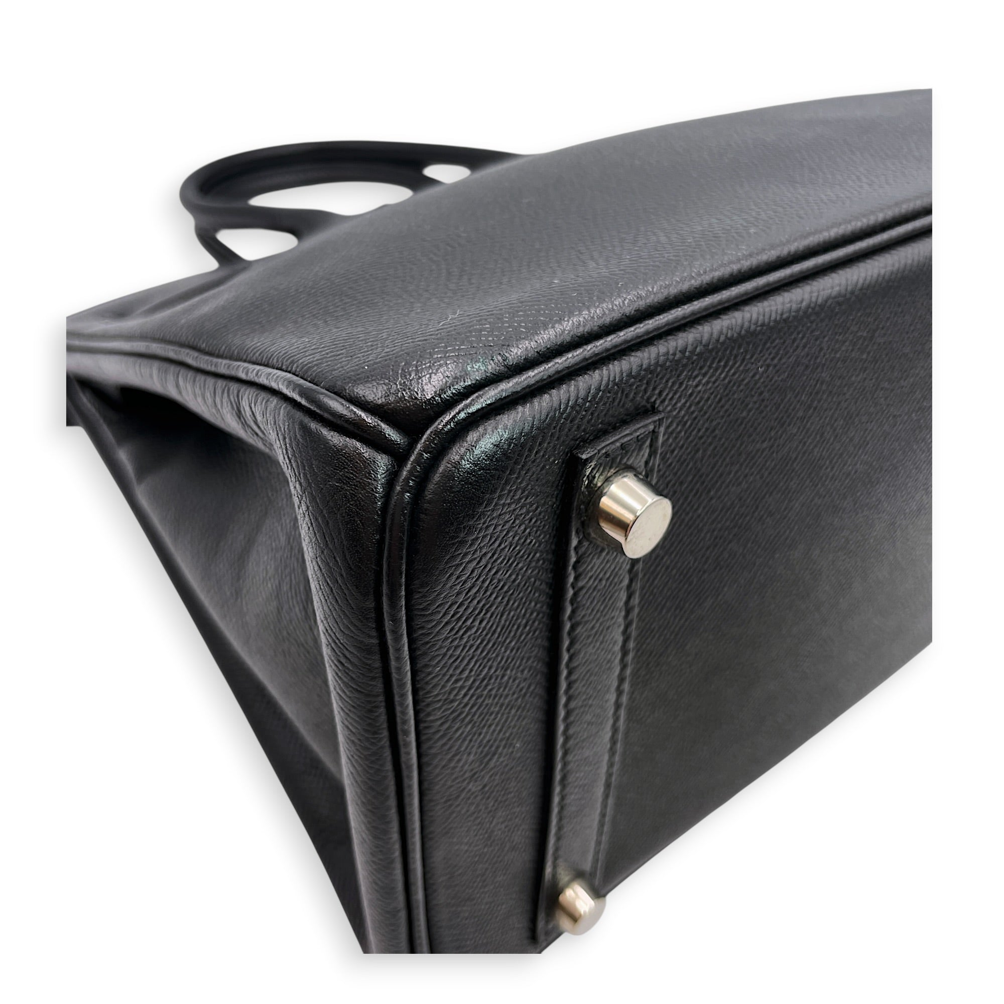 Birkin 30 Black in Epsom Palladium hardware CL2606-22076 9