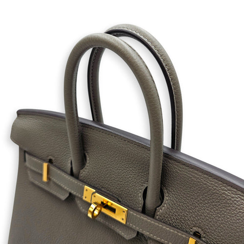 Birkin 25 Gris Meyer in Togo Gold hardware CL2606-22079 10