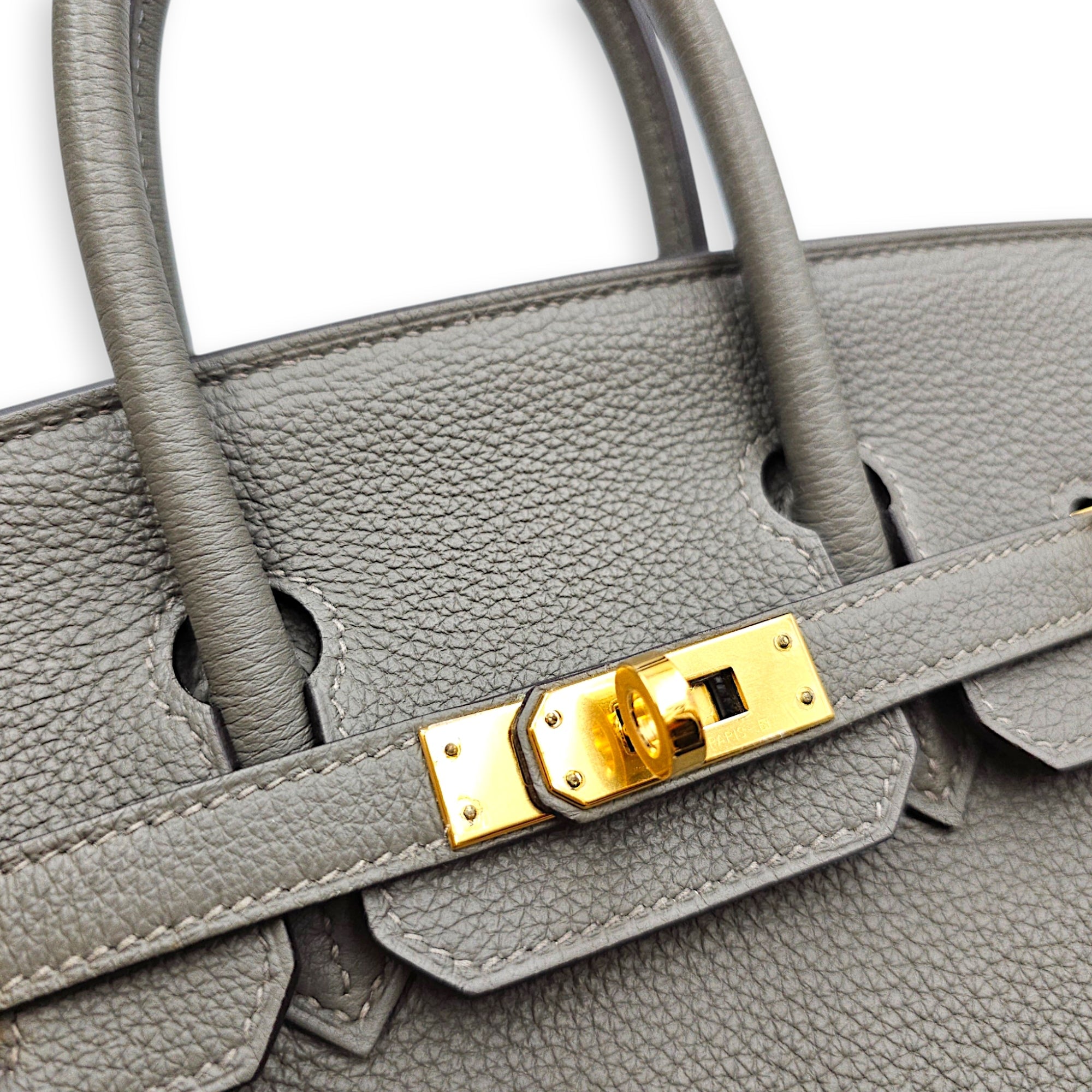 Birkin 25 Gris Meyer in Togo Gold hardware CL2606-22079 11