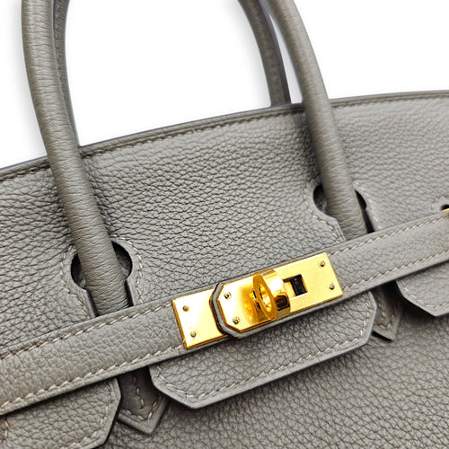 Birkin 25 Gris Meyer in Togo Gold hardware CL2606-22079 11