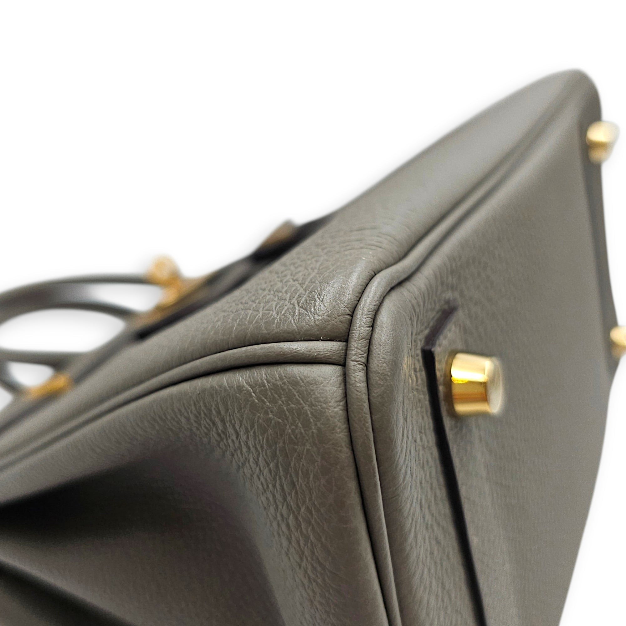 Birkin 25 Gris Meyer in Togo Gold hardware CL2606-22079 9