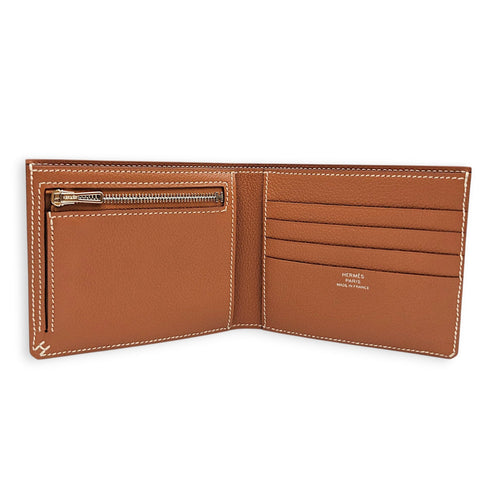 H Sellier Gold Compact Wallet in Evercolor CL2606-22084 2